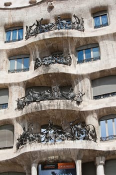 Famous Gaudi's masterpiece - Casa Mila or La Pedrera, Barcelona, Spain
