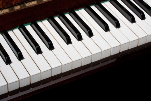 Beautiful close up photo of piano keys
