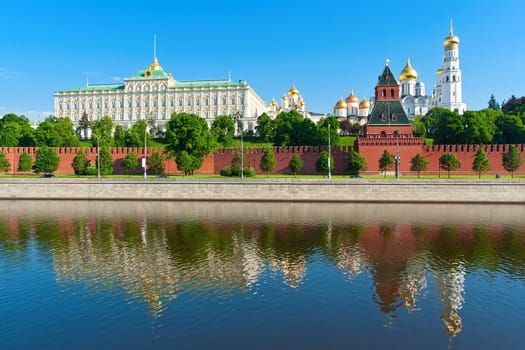 Beautiful view of  Moscow Kremlin and Moskva river, Russia