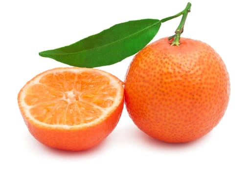 Juicy tangerines or mandarins isolated on white background