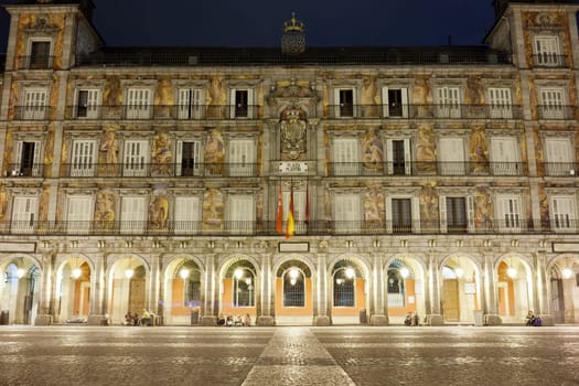 Famous Casa de la Panaderia on Plaza Mayor in Madrid, Spain