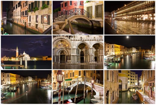 Famous Grand Canal at night, Venice, Italy