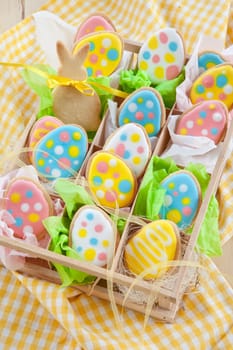 Small box with colorful places for Easter