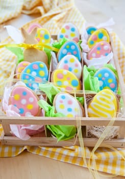 Small box with colorful places for Easter