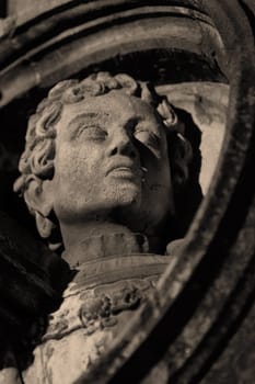 Close-up of a statue in the evening light