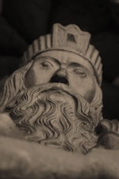 Close-up of a statue in the evening light