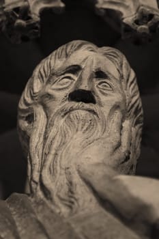 Close-up of a statue in the evening light