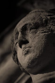 Close-up of a statue in the evening light