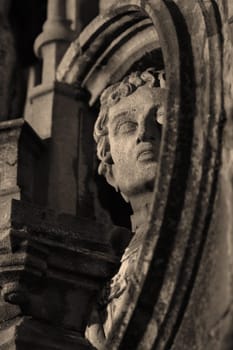Close-up of a statue in the evening light
