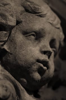 Close-up of a statue in the evening light