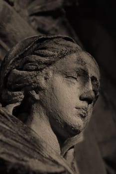 Close-up of a statue in the evening light
