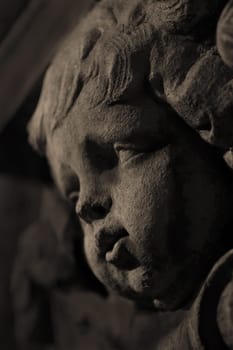 Close-up of a statue in the evening light