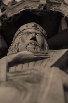 Close-up of a statue in the evening light
