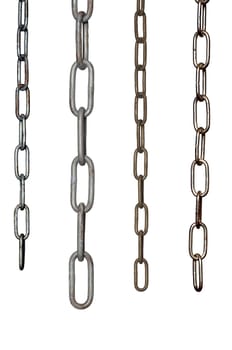 various chains made of iron metal as a template