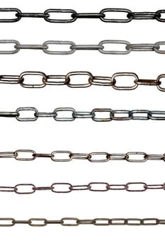 various chains made of iron metal as a template