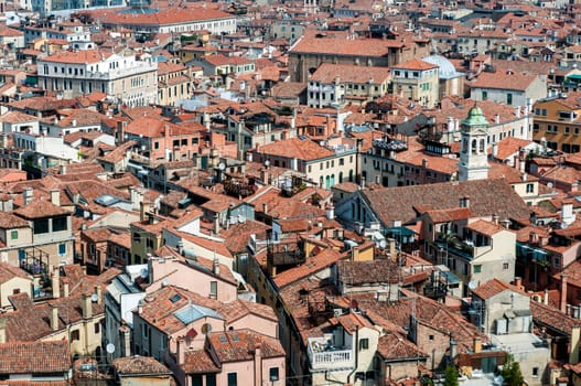 High angle view of Venice, in Italy.