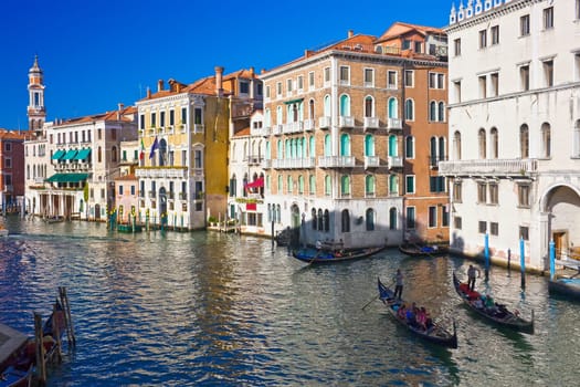 Beautiful view of famous Grand Canal in Venice, Italy