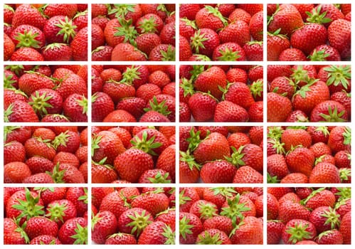 Collection of sweet strawberries making nice background