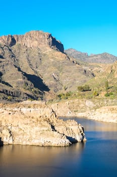 River with Dark Black Water in Canary Islands
