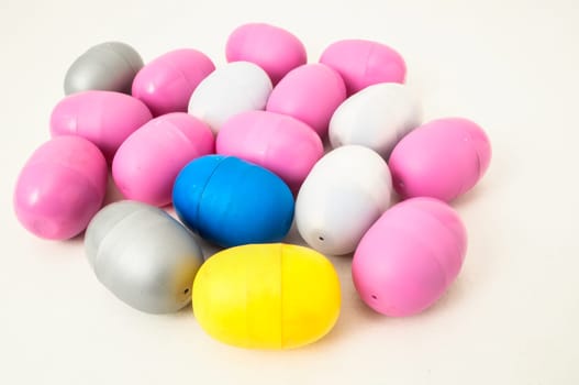 Eggs of a Slot Machine on White Background