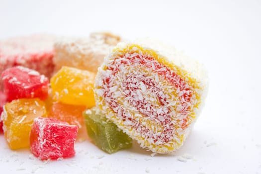 Sweet Turkish delight traditional dessert.