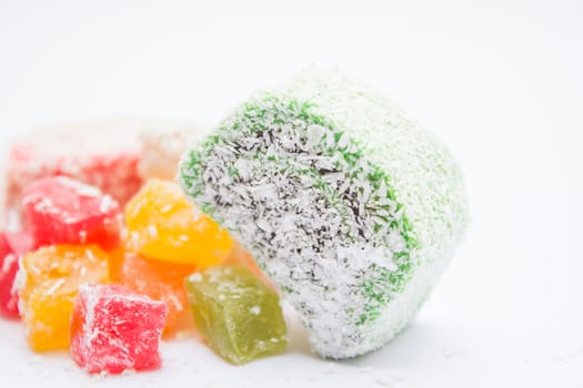Sweet Turkish delight traditional dessert.