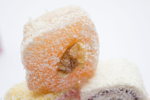 Sweet Turkish delight traditional dessert.