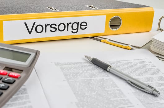 File folder labeled Vorsorge