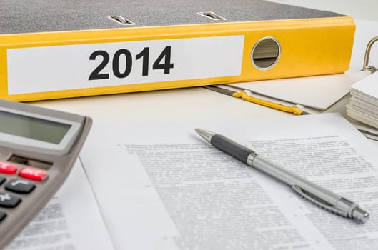 File folder labeled 2014