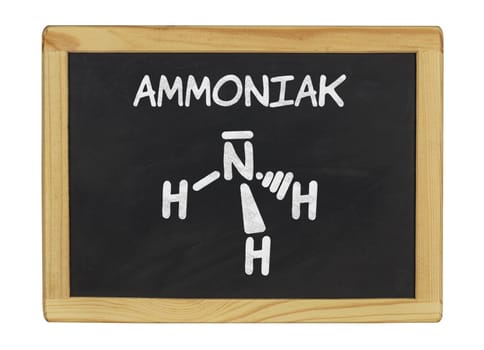 chemical structural formula of ammonia on a slate