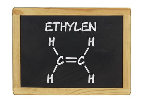 chemical structural formula of ethylene on a slate