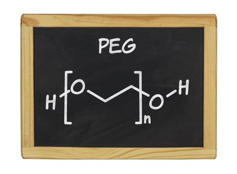 chemical structural formula of PEG on a slate