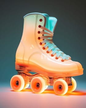 Equipment roller object pair wheel style retro background fashion sport pink boot skate shoe hobby vintage fun exercise skater