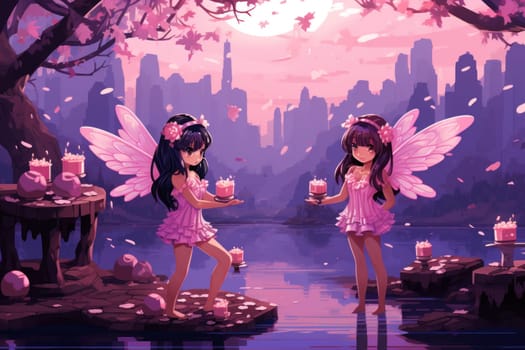 Immerse yourself in the enchanting world of holiday magic with this captivating illustration by a professional visual artist.