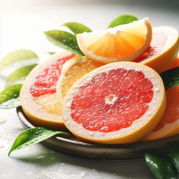 Beautiful picture with water drops, fruits. High quality photo