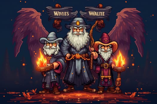 A mesmerizing portrayal of venerable and formidable wizards, exuding wisdom as they masterfully cast intricate arcane spells, wielding ancient staffs adorned with mystic runes.