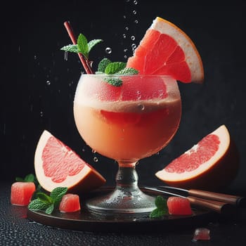 Beautiful picture with water drops, fruits. High quality photo