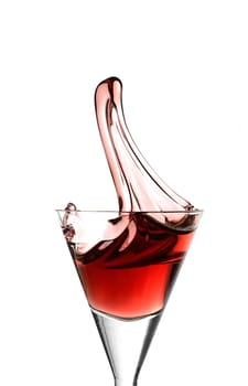 Splashing red wine