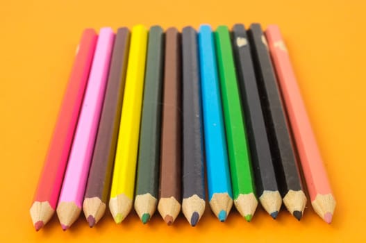 New Pencils Textured Set on a Colored Background