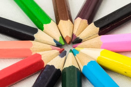 New Pencils Textured Set on a White Background
