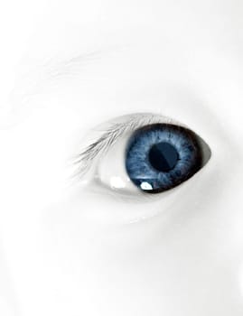 Close up on Beautiful blue eye of a baby girl