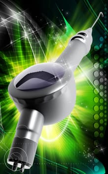 Digital illustration of Micro motor dental polisher in colour background