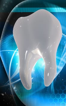 Digital illustration of teeth in colour background