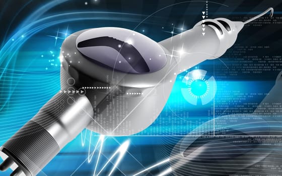 Digital illustration of Micro motor dental polisher in colour background