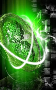 Digital illustration of pox virus in colour background
