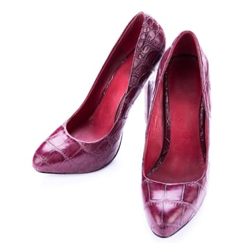 Red High Leather Shoe High Heels for Women Insulated Object