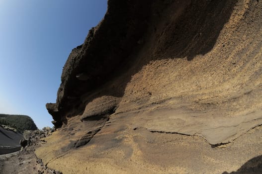 Ancient Volcanic Rocks near Volcano Teide in Tenerife, Spain