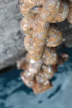 An Old Rusty Naval Chain, in Canary Islands, Spain