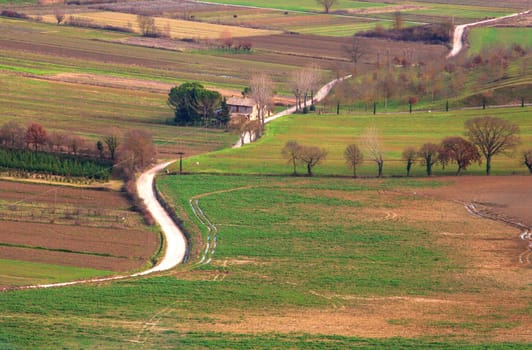 View of farmstead in the italian countryside