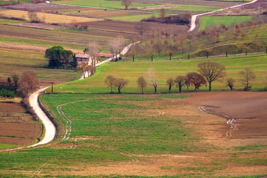 View of farmstead in the italian countryside